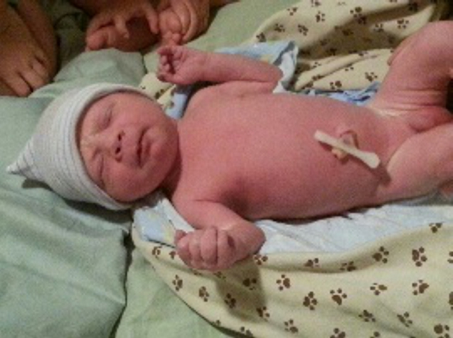 Home birth baby